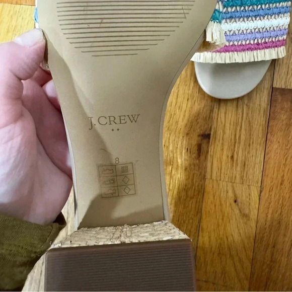 J.Crew Rainbow Raffia Woven mule heels 8 - Picture 7 of 8
